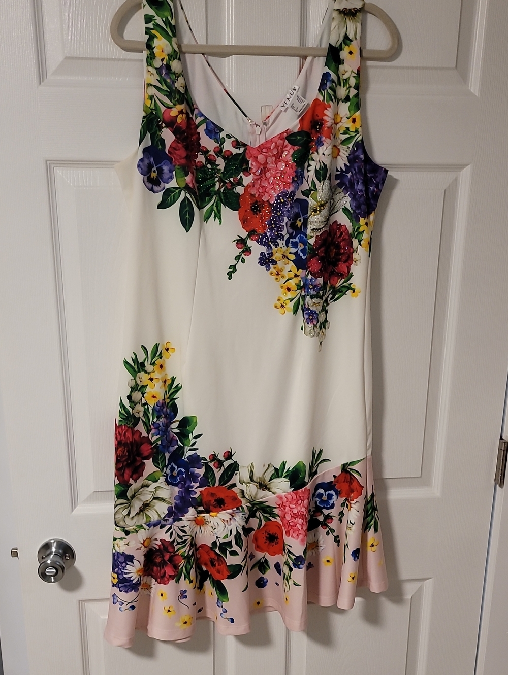 VENUS White Floral Sleeveless A-Line Dress